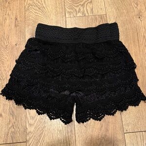 Vanilla Bay Black Lace High Waist Shorts